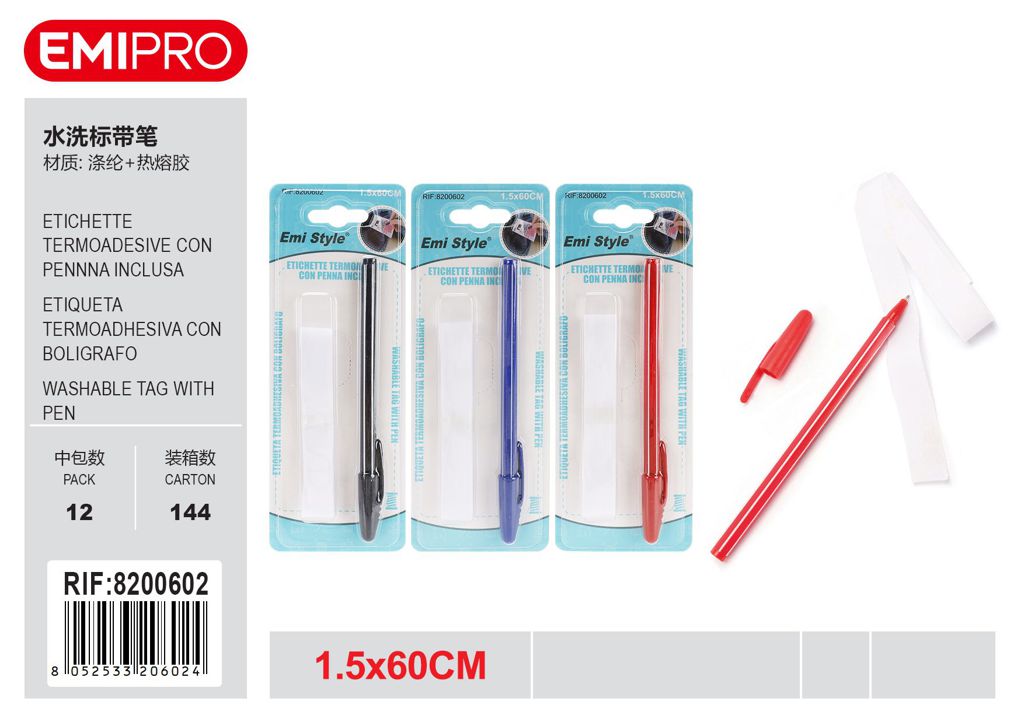 Etichette Termoadesive Con Pennna Inclusa 1.5*60cm