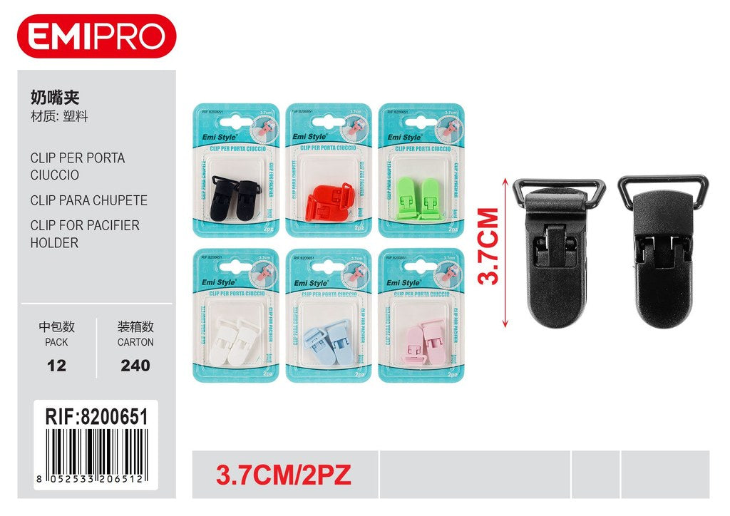 Clip Per Porta Ciuccio 3.7cm 2Pz