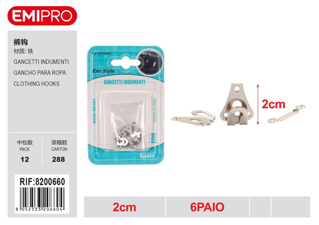 Gancetti Indumenti 6Pz