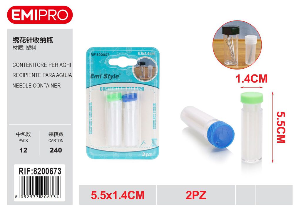 Contenitore Per Aghi 5.5*1.4cm 2Pz