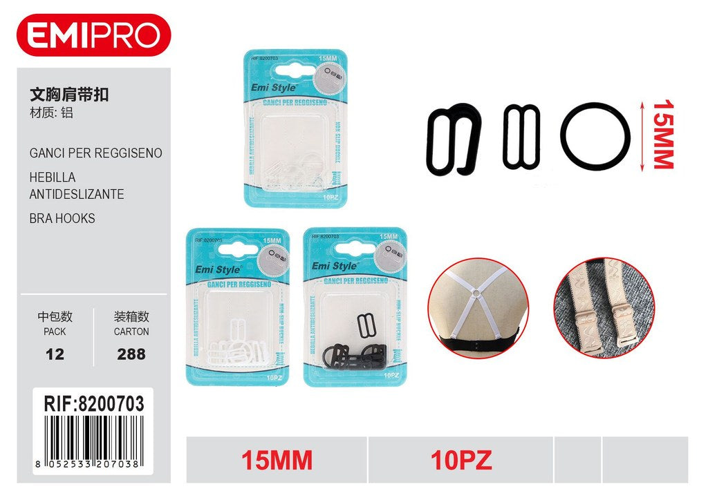 Ganci Per Reggiseno 15mm 10Pz