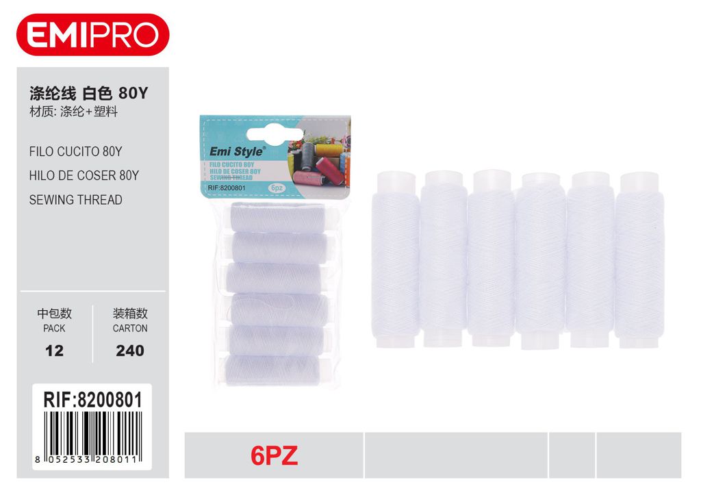 Filo Cucito 80Y 6Pz