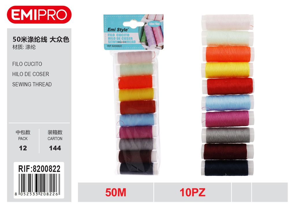 Filo Cucito 50M 10Pz
