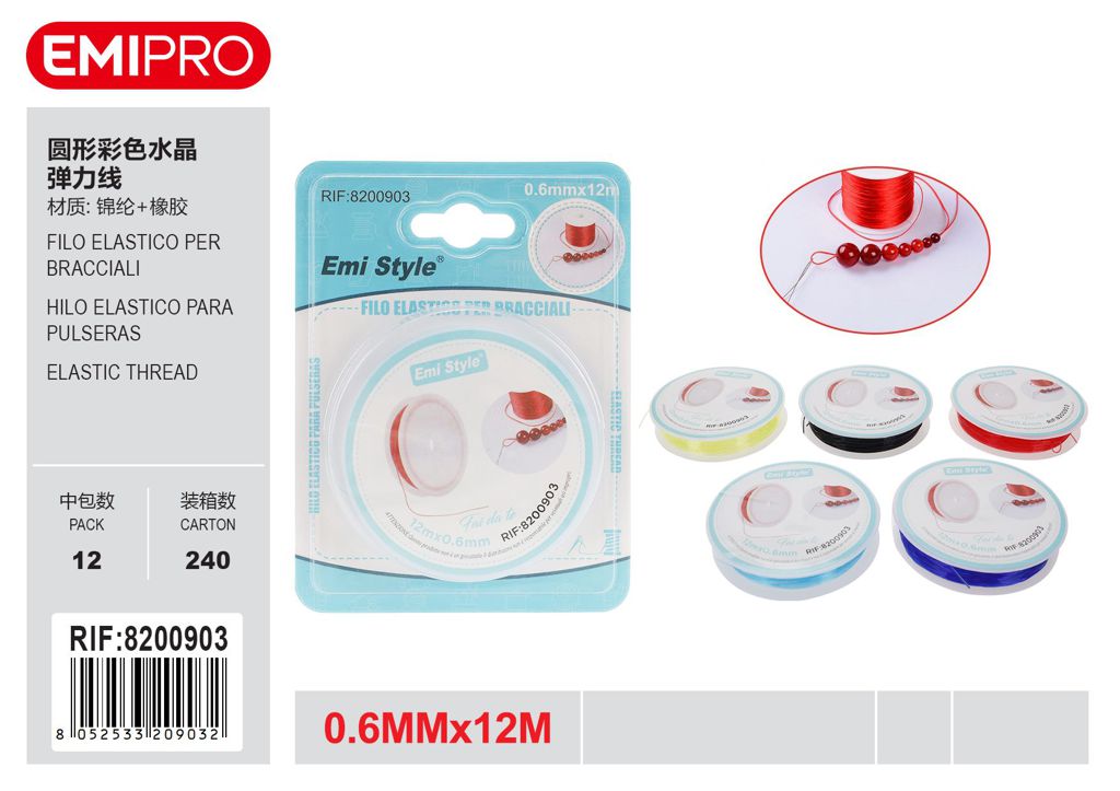 Filo Elastico Per Bracciali 0.6mm*12M