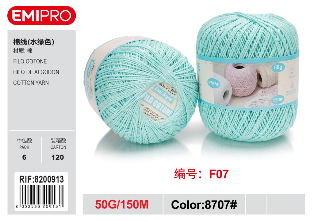 Filo Cotone verde Acqua 50G
