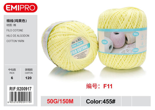Filo Cotone Giallo Brillante 50G