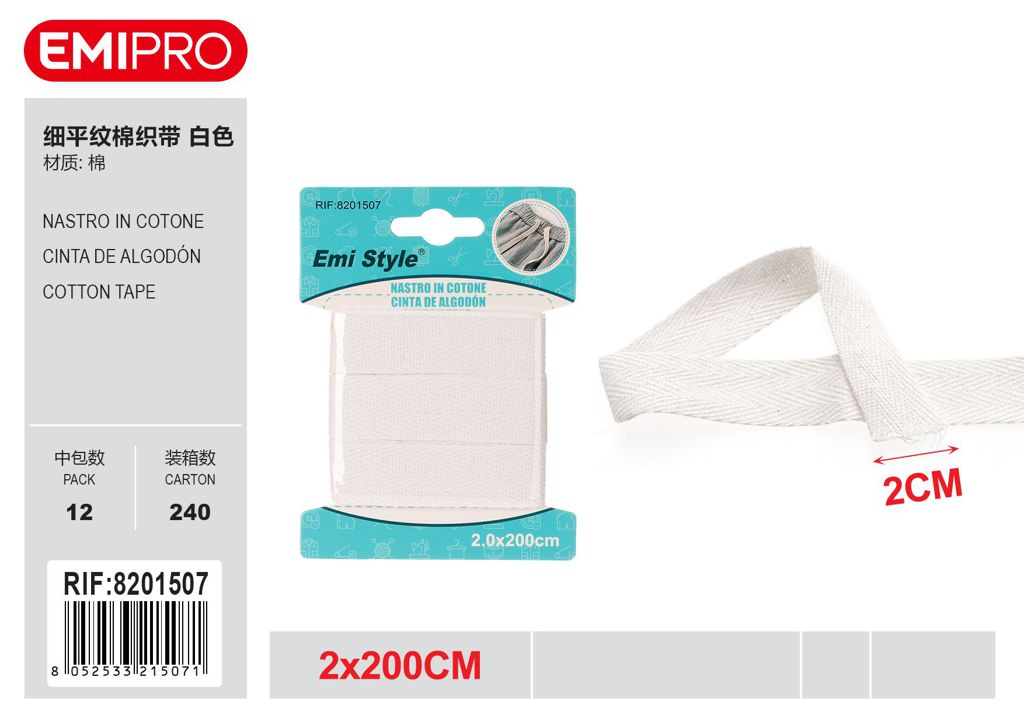 Nastro In Cotone 20mm*2M