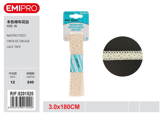 Nastro Pizzo cm.3.0*180