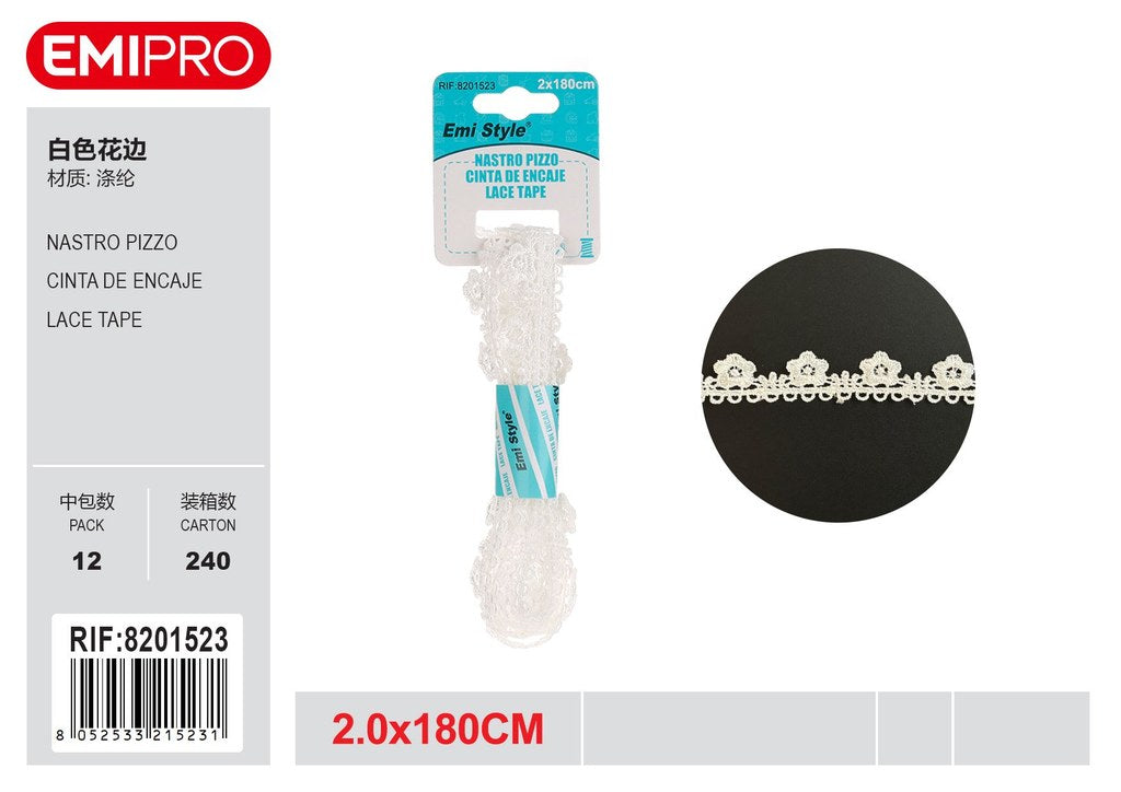 Nastro Pizzo cm.2.0*180