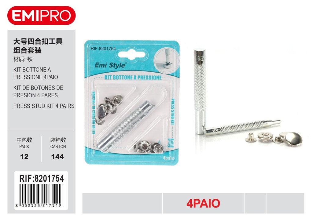 Kit Bottone A Pressione 4Paio