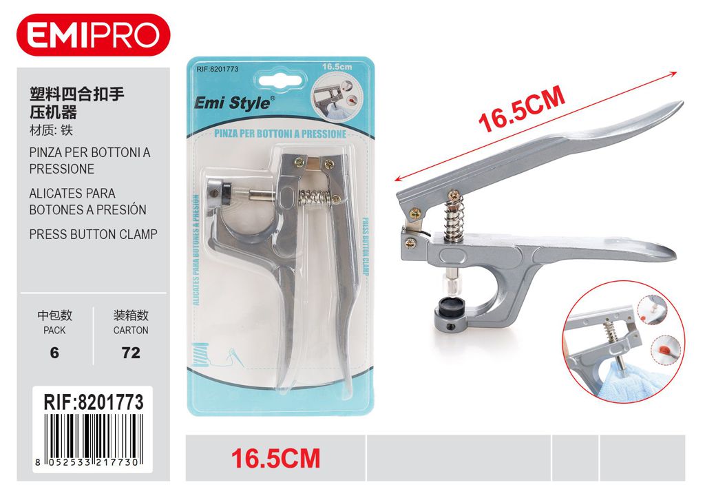 Pinza Per Bottoni A Pressione 16.5cm