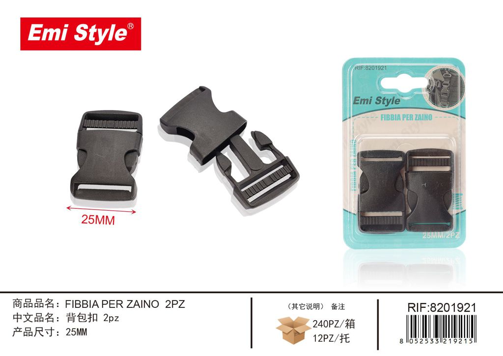 Fibbia Per Zaino 25mm 2Pz