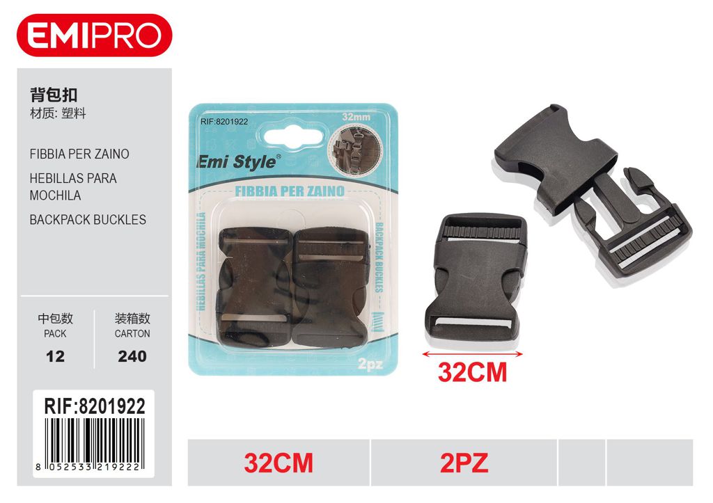 Fibbia Per Zaino 32mm 2Pz