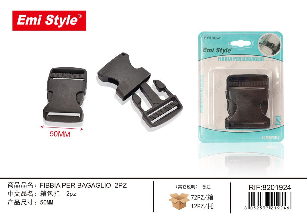 Fibbia Per Bagaglio 50mm 2Pz