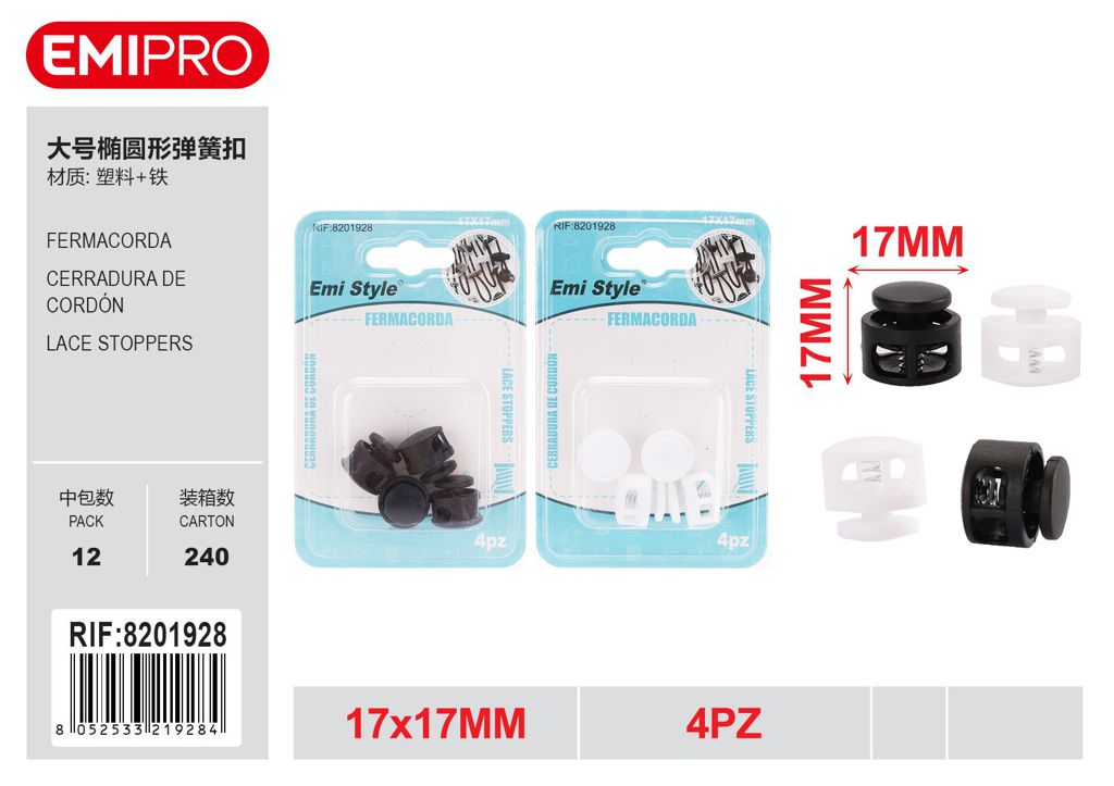Fermacorda 17*17mm 4Pz