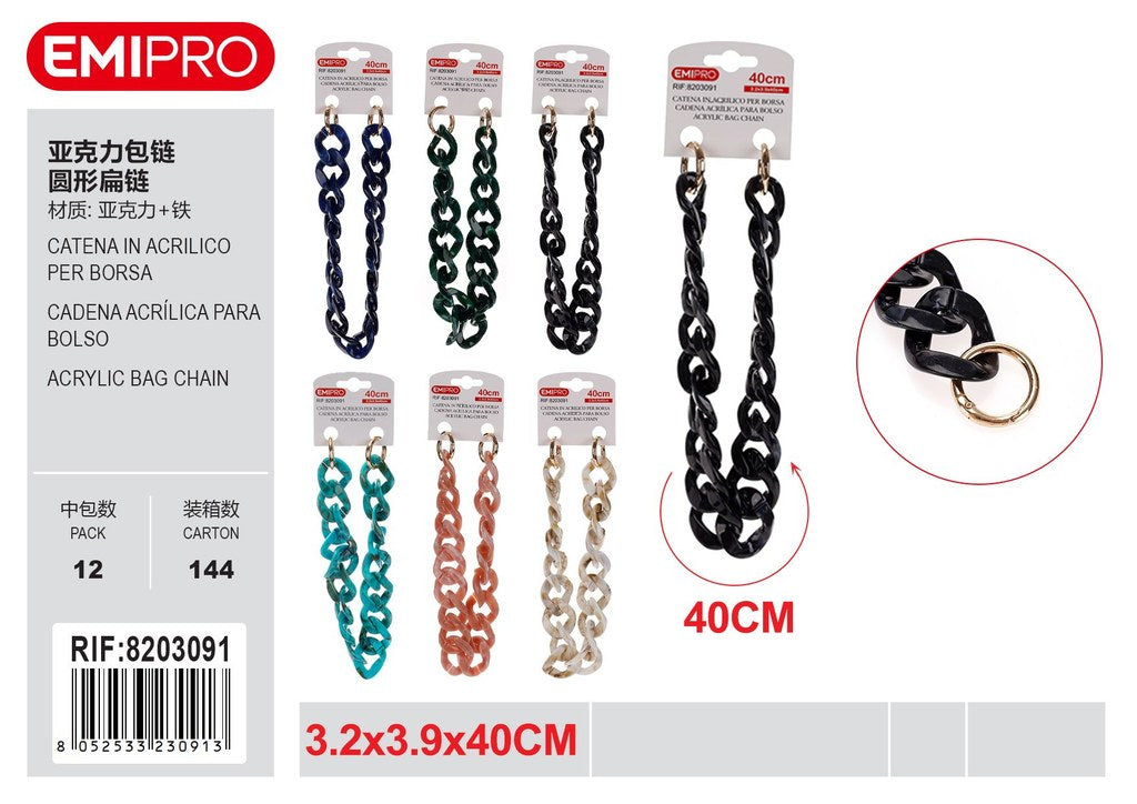 Catena In Acrilico Per Borsa 3.2*3.9*40cm