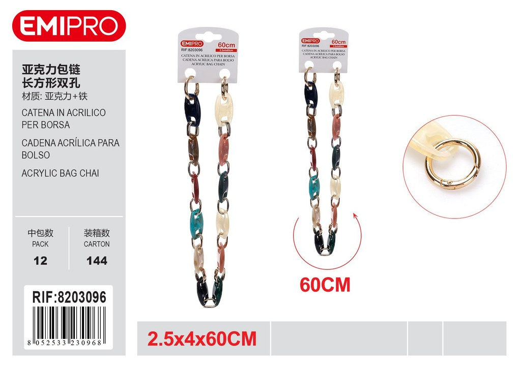 Catena In Acrilico Per Borsa 2.5*4*60cm