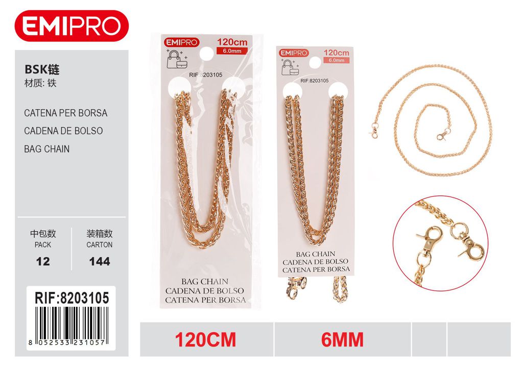 Catena Borsa 120cm 6.0mm