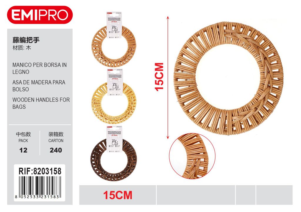 Mancio Per Borsa In Legno 15cm