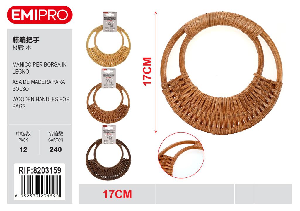 Mancio Per Borsa In Legno 17cm