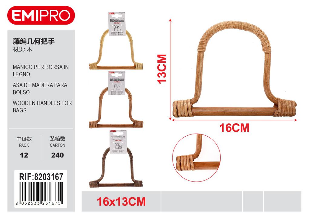 Mancio Per Borsa In Legno 16*13cm