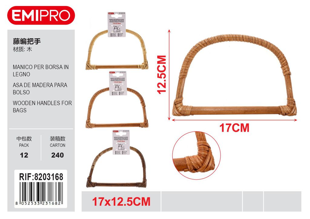 Mancio Per Borsa In Legno 17*12.5cm