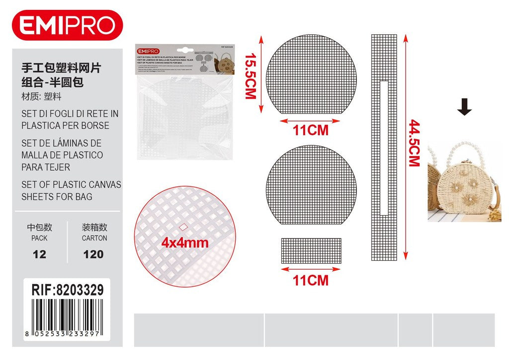 Set Di Fogli Di Rete In Plastica Per Borse 4Pz