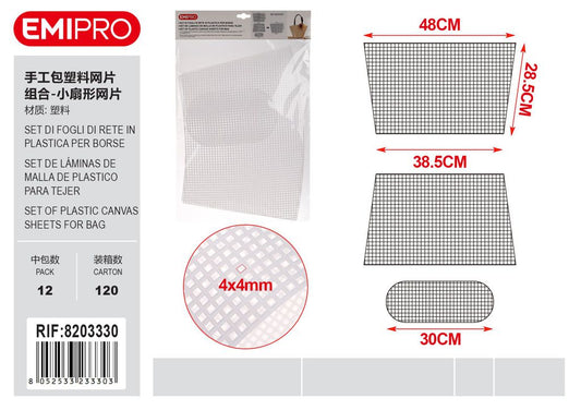 Set Di Fogli Di Rete In Plastica Per Borse 3Pz