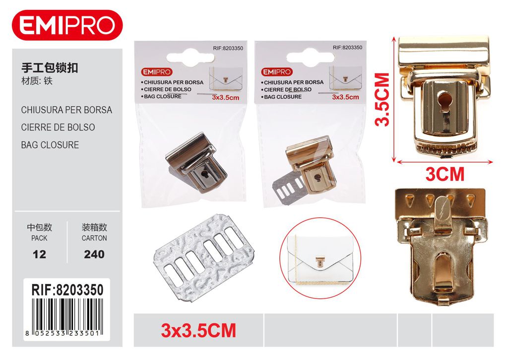 Chiusura Per Borsa 3*3.5cm