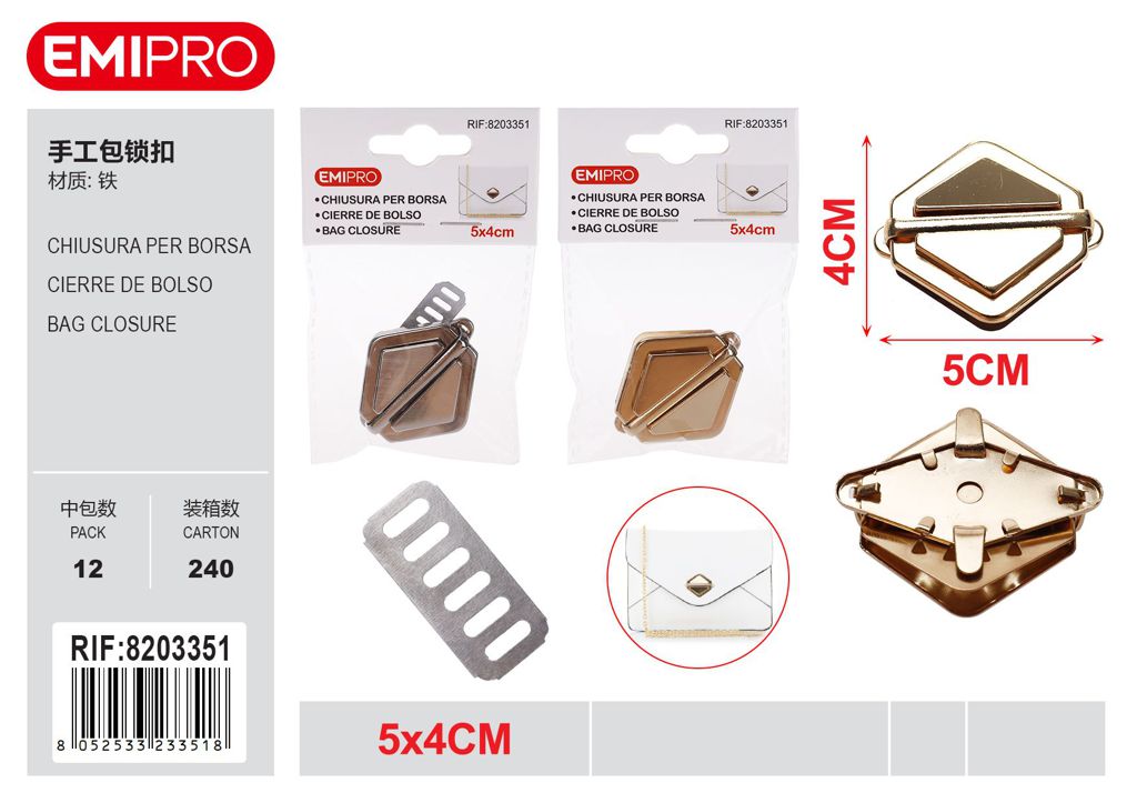 Chiusura Per Borsa 5*4cm