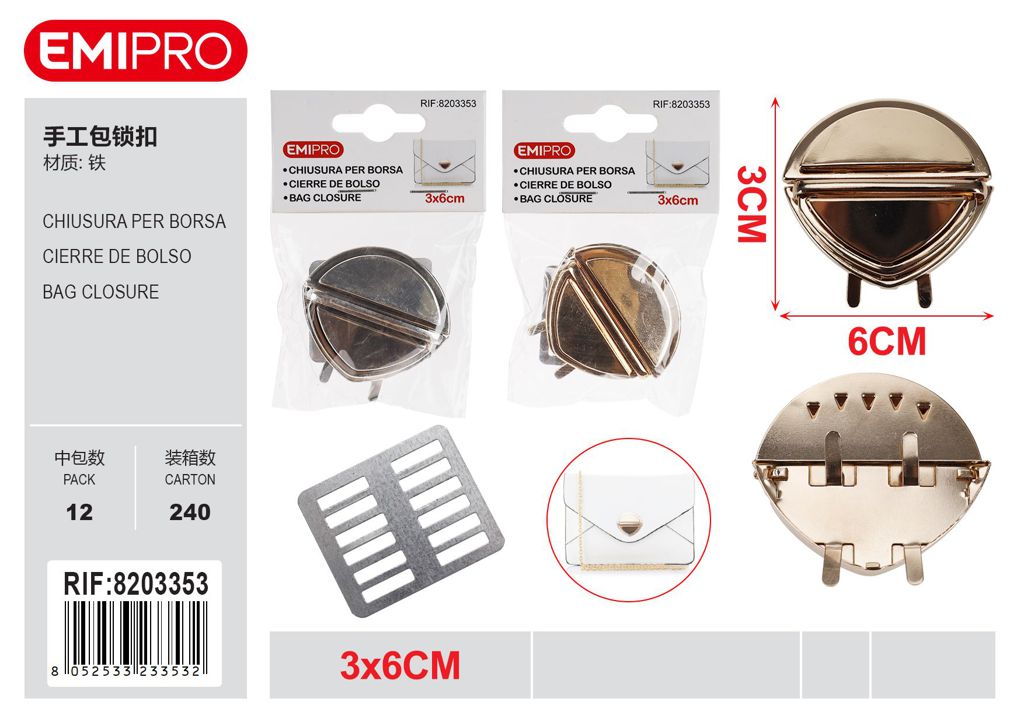 Chiusura Per Borsa 3*6cm