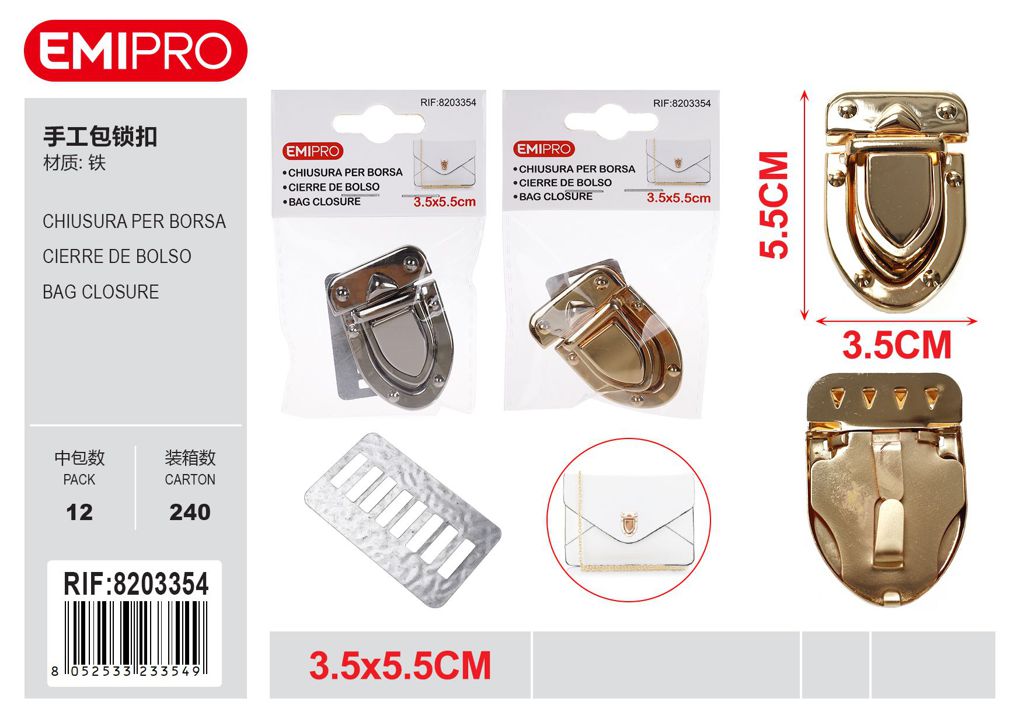 Chiusura Per Borsa 3.5*5.5cm