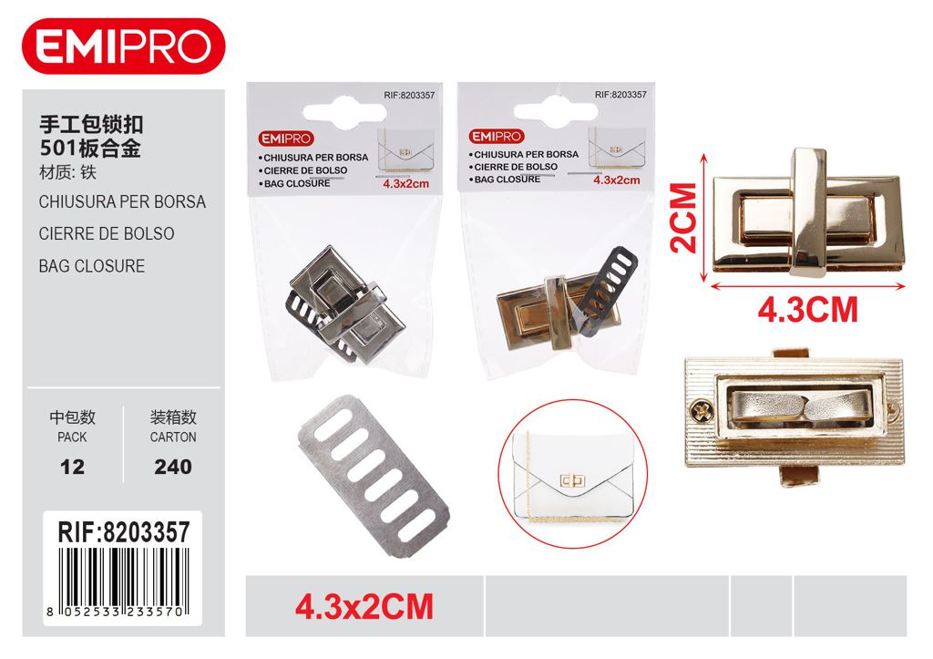 Chiusura Per Borsa 4.3*2cm
