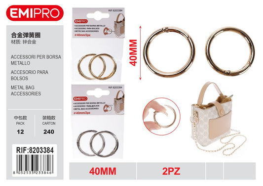 Accessori Per Borsa Metallo 40mm 2Pz