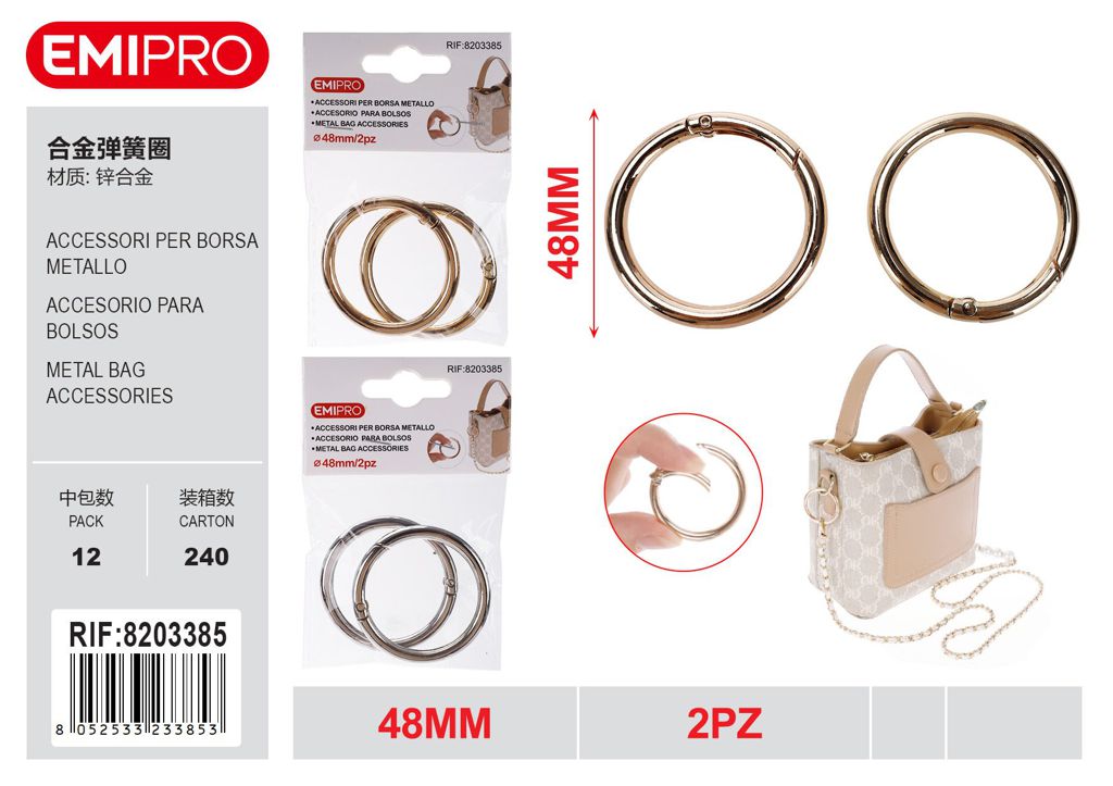 Accessori Per Borsa Metallo 48mm 2Pz