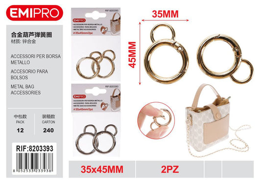 Accessori Per Borsa Metallo 5*35*45mm 2Pz