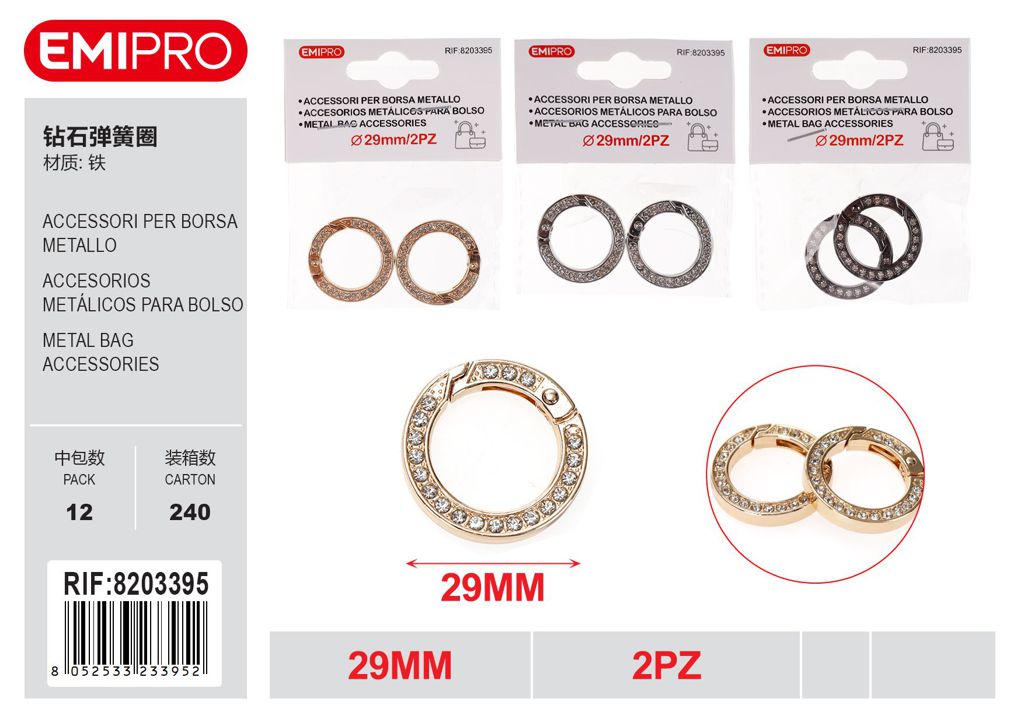Accessori Per Borsa Metallo 29mm 2Pz