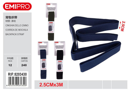 Cinghia Dello Zaino 2.5cm*3M