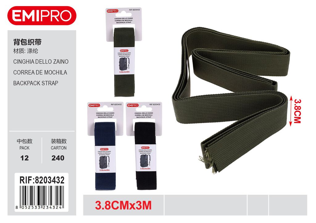 Cinghia Dello Zaino 3.8cm*3M
