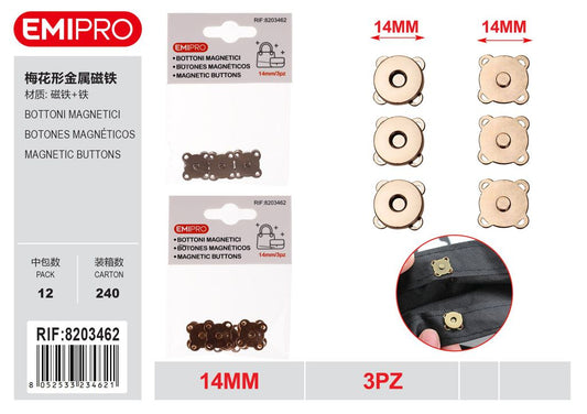 Bottoni Magnetici 14mm 3Pz