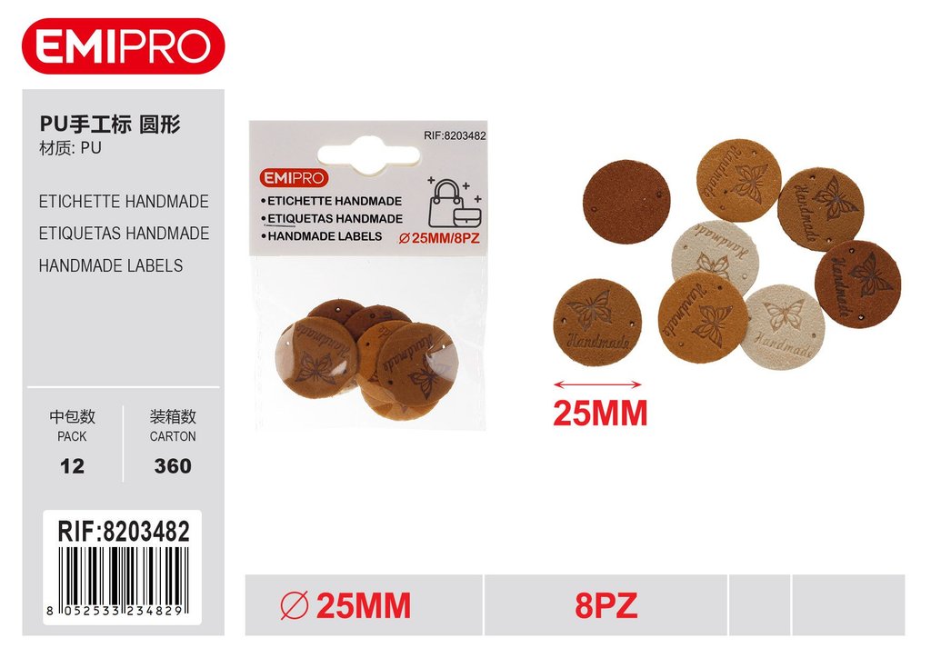 Etichette Handmade 25mm 8Pz