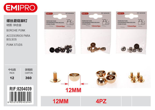 Borchie Punk 12mm 4Pz