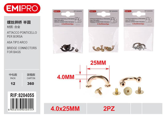 Attacco Ponticello Per Borsa 4.0*25mm 2Pz