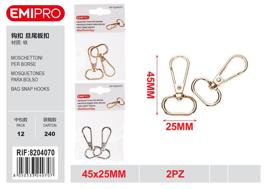 Moschettoni Per Borse 45*25mm 2Pz