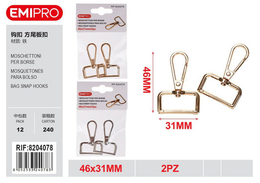 Moschettoni Per Borse 46*31mm 2Pz