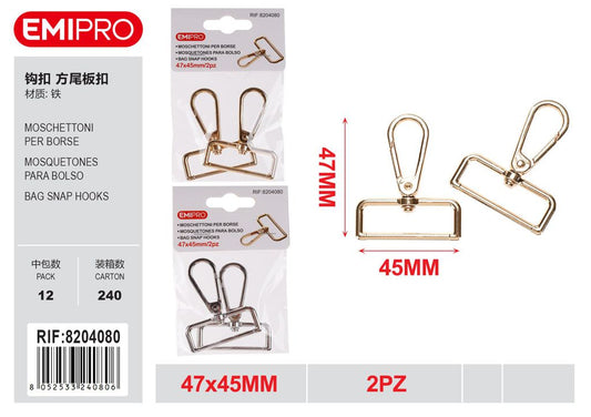 Moschettoni Per Borse 47*45mm 2Pz
