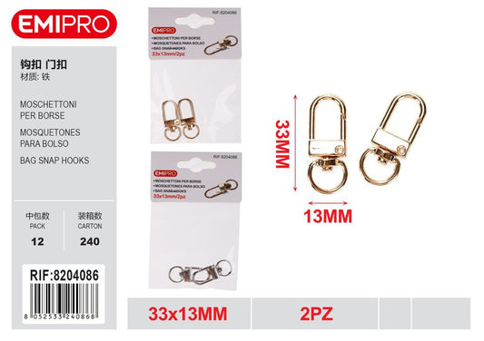 Moschettoni Per Borse 33*13mm 2Pz