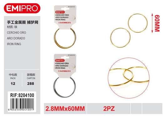 Cerchio Oro 2.8mm*60mm 2Pz