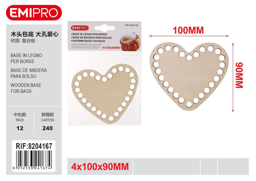 Base In Legno Per Borse 4*100*90mm