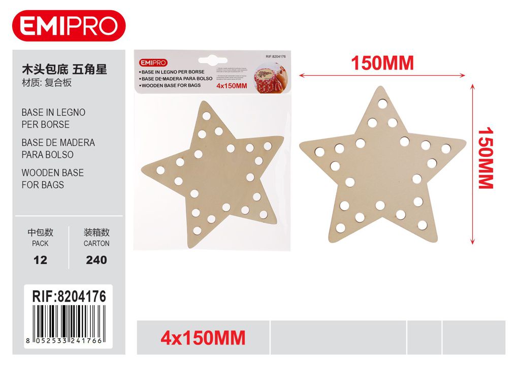 Base In Legno Per Borse 4*150mm